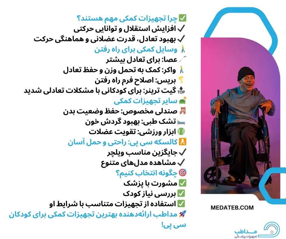 اینفوگرافیک وسایل کمکی کودکان سی پی