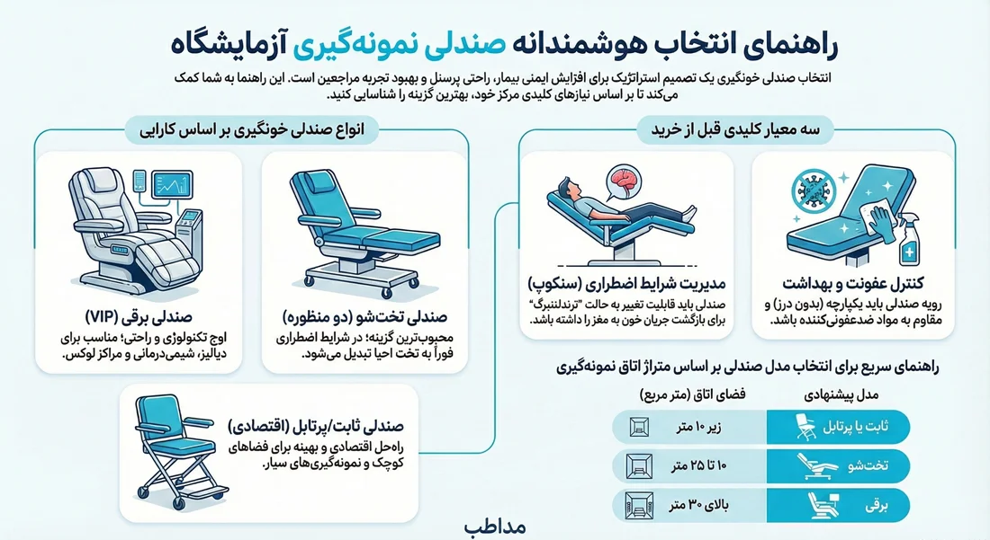 اینفوگرافیک انتخاب هوشمندانه صندلی نمونه گیری