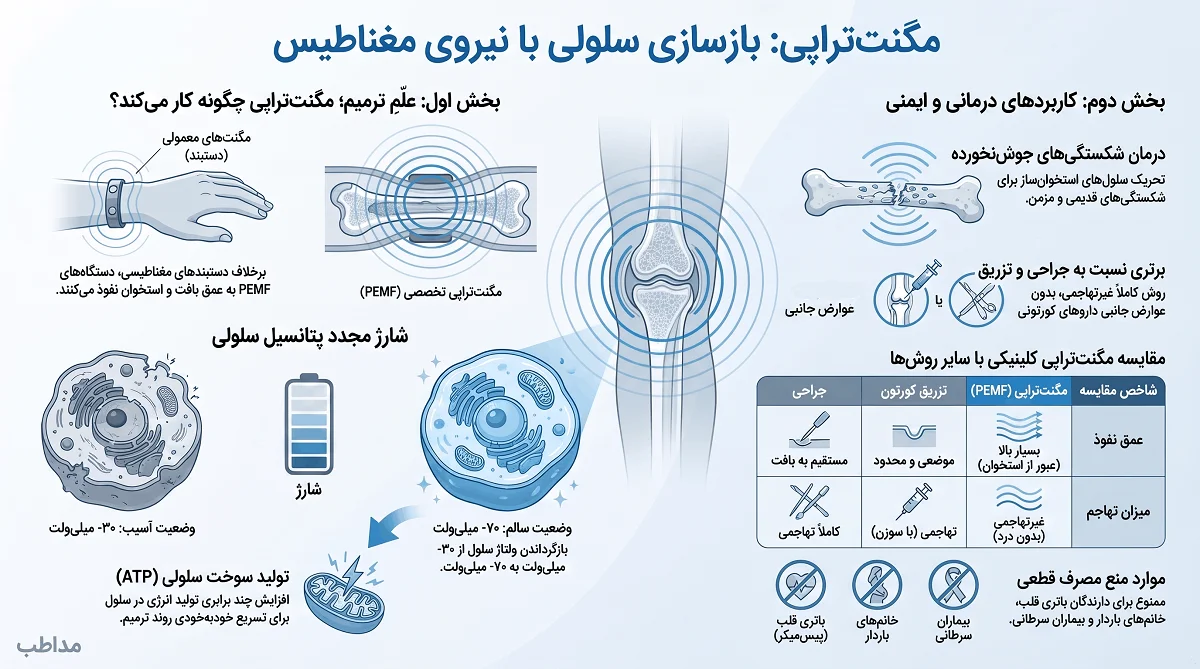 اینفوگرافیک مگنت تراپی چیست